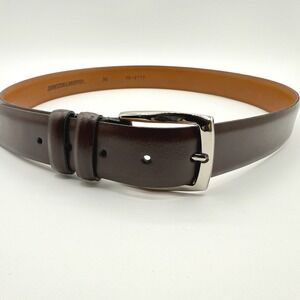 JOHNSTON MURPHY Leather Belt Size 36 Brown, Made In‎ Usa